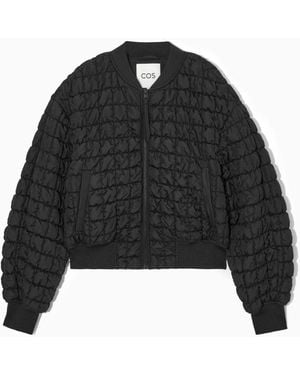 COS Quilted Bomber Jacket - Black