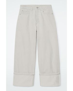 COS Facade Turn-up Straight-leg Jeans - White