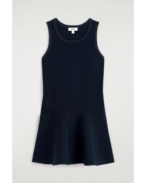 COS Flared Knitted Mini Dress - Blue