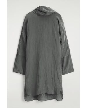 COS Crinkled-Satin Mini Dress - Grey