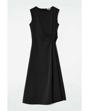COS Twist-detail Midi Dress - Black