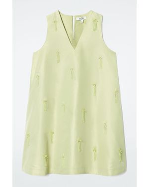 COS Embellished Mini Shift Dress - Yellow