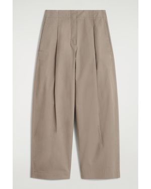 COS Pleated Barrel-Leg Chinos - Natural
