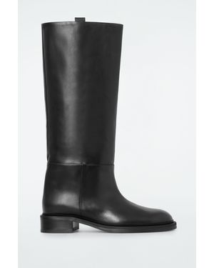 COS Leather Riding Boots - Black
