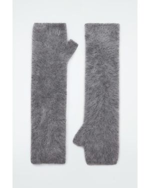 COS Fingerlose Handschuhe Aus Gebürstetem Kaschmir - Grau