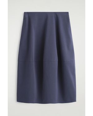 COS Rounded Cotton Midi Skirt - Blue