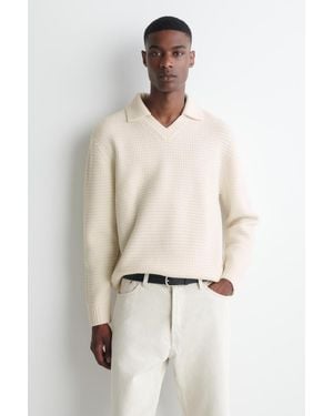COS Polopullover Aus Wolle - Natur