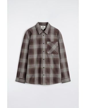 COS Checked Brushed-Cotton Shirt - Brown