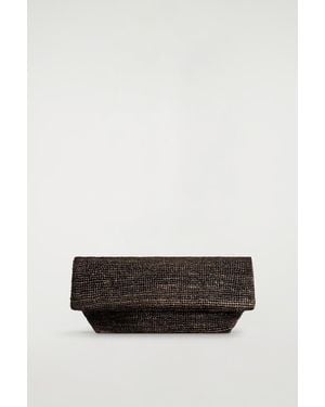 COS Oversized Folded Clutch Bag - White