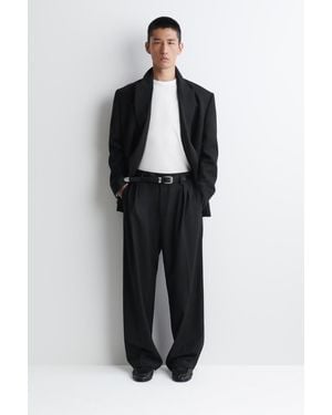 COS Doppelreihiger Blazer Aus Twill - Schwarz
