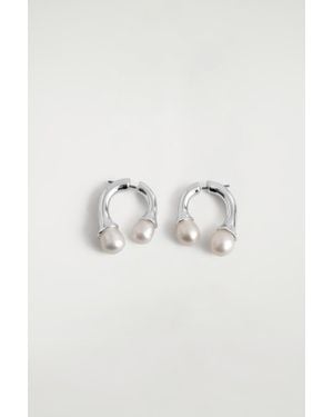 COS Boucles D'Oreilles Arquées À Perles De Culture - Multicolore