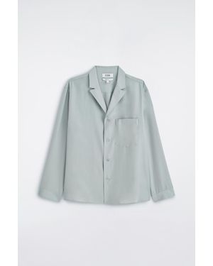 COS Silk Camp-Collar Shirt - Blue