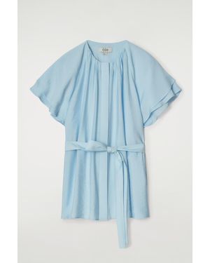 COS Layered Belted Blouse - Blue