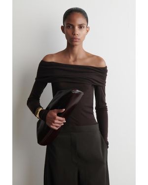 COS Schulterfreies Oberteil Aus Merinowolle - Schwarz