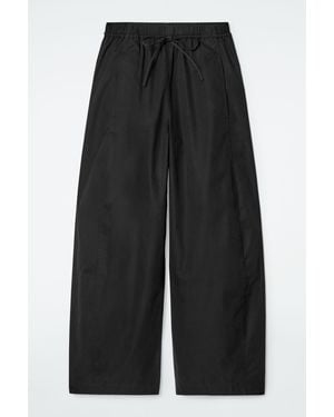 COS Elasticated Barrel-leg Trousers - Black