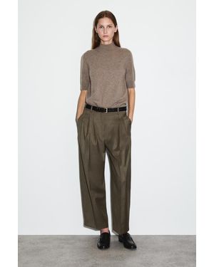 COS Wollhose Mit Barrel-Bein Und Falten - Grün