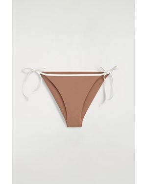 COS Slip Bikini Con Lacci Laterali E Bordi Contrasto - Marrone