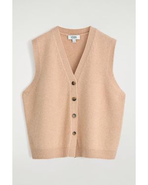 COS Knitted Cashmere-Blend Tank - Natural