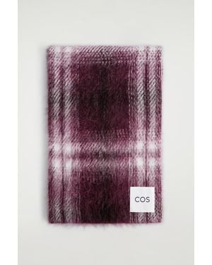 COS Checked Alpaca-Blend Scarf - Purple