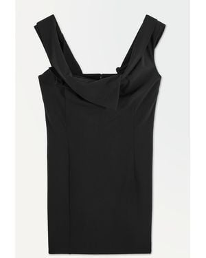 COS Das Schulterfreie Kleid Mit Bleistift-silhouette - Schwarz