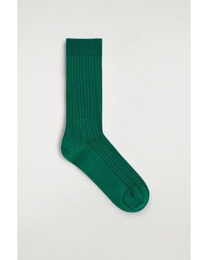 COS Pointelle-Knit Socks - Green