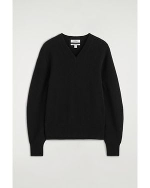 COS Kaschmirpullover Mit V-Ausschnitt - Schwarz