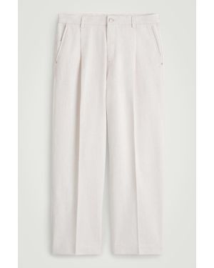 COS Pleated Wide-leg Denim Pants - White