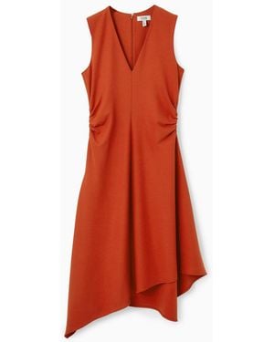 COS Gathered Asymmetric Midi Dress