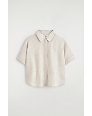 COS Oversized Short-Sleeved Linen Shirt - Natural