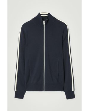 COS Contrast-stripe Knitted Track Jacket - Blue