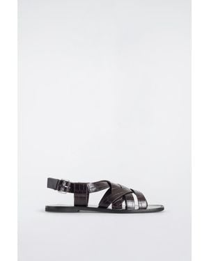 COS Woven Leather Sandals - White