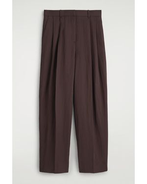 COS Relaxed Fluid Wide-Leg Pants - Brown