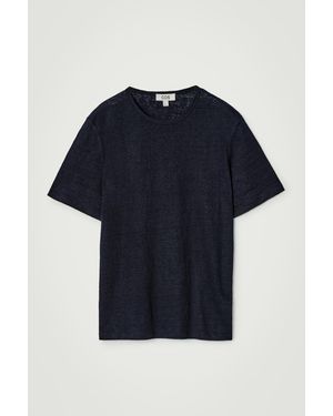 COS Linen T-Shirt - Blue