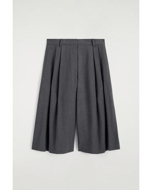 COS Pleated Wool-Blend Culottes - Grey