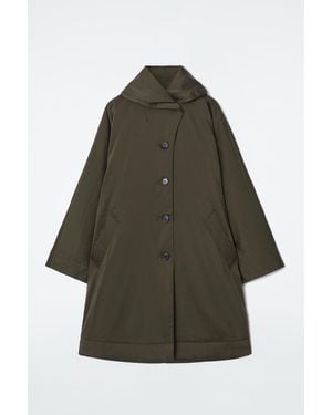 COS Oversized Shawl-Collar Padded Coat - Green