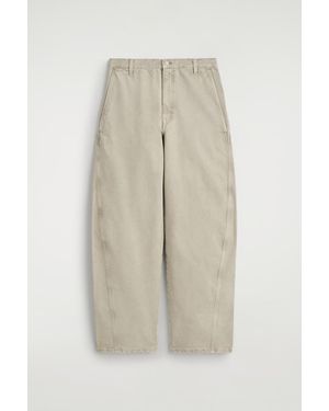 COS Denim Barrel-Leg Trousers - Natural