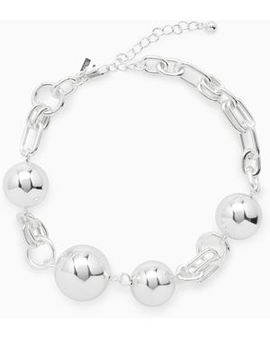 COS Oversized Spherical Chain Necklace - Metallic