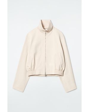 COS Funnel-neck Bomber Jacket - Natural