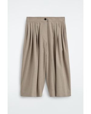 COS Culottes Aus Woll-Mix Mit Falten - Braun