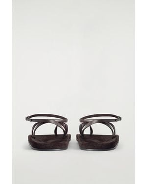 COS Minimal Leather Sandals - White