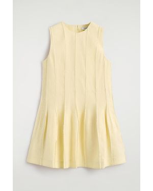 COS Sculpted Pleated Mini Dress - Yellow