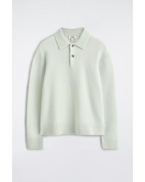 COS Brushed-Wool Polo Shirt - White