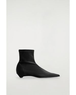 COS Pointed Scuba Sock Ankle Boots - Black