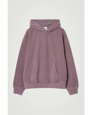 COS Washed Cotton-jersey Hoodie - Purple