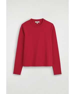 COS Clean Cut Long-Sleeved T-Shirt - Red
