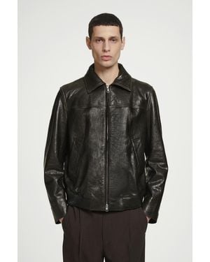 COS Fliegerjacke Aus Leder​ - Schwarz