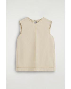 COS V-Neck Open-Back Denim Top - Natural