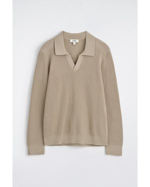 COS Cotton Polo Jumper - Natural