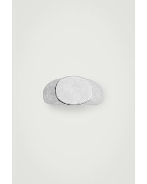 COS Brushed Signet Ring - Metallic