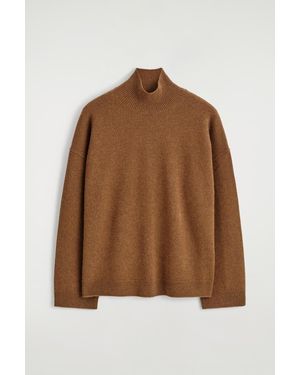 COS Cashmere Mock-Neck Jumper - Brown